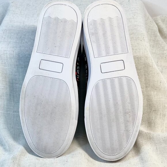 Midnight Monster Horror Slip-On Sneakers – Sunflower Eyes & Blood Splatter Art - Picture 16 of 16